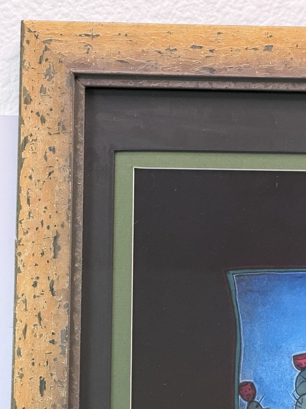 Amado Maurilio Pena Signed Native American Art Cactus Southwest Framed gallery