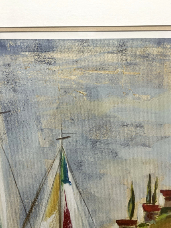 Silvia Vassileva Giclee Print Plate Signed Framed Sailboat II Nautical 22x22 gallery