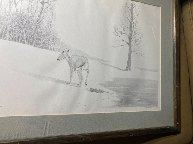 Ken Schuler "Deer In Winter Landscape Scene'" LE Print 131/200 - Signed/Framed gallery