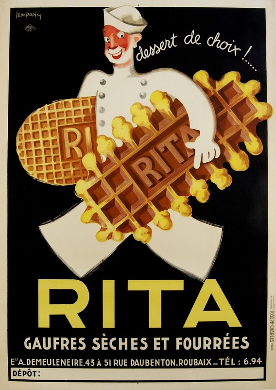 Vintage Print Paper Poster Canvas Art Painting Rita Waffles advert