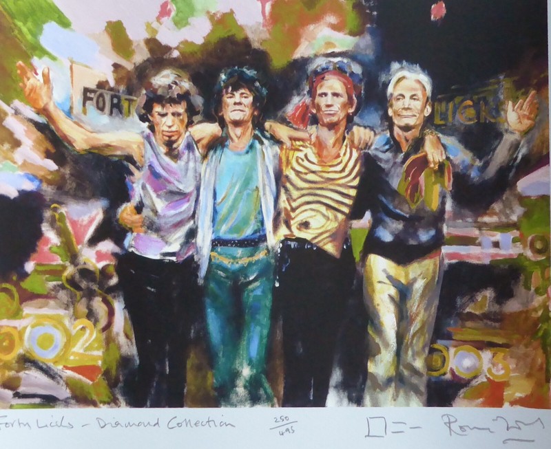 RONNIE WOOD ROLLING STONES FORTY LICKS JAPAN EDITION DIAMOND COLLECTION SIGNED