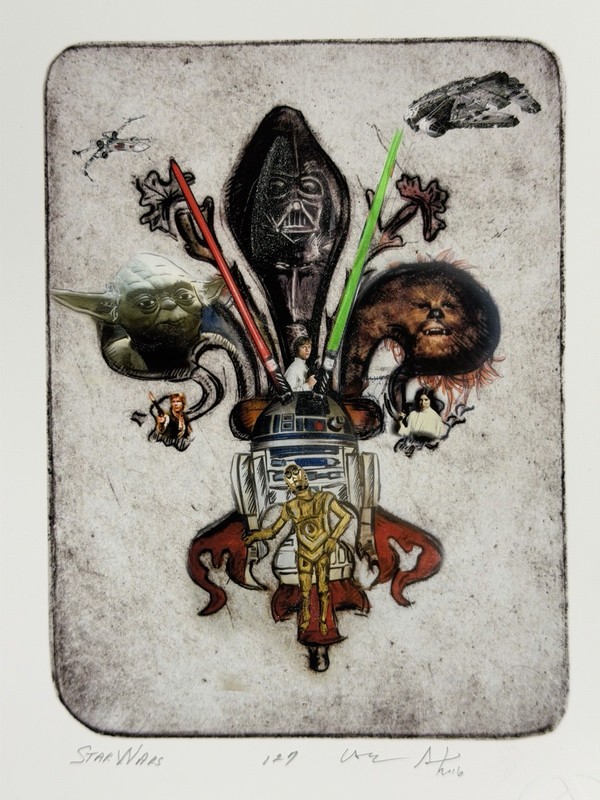 Candice Alexander Star Wars Flour de Lis Whimsical Art Collection Print gallery
