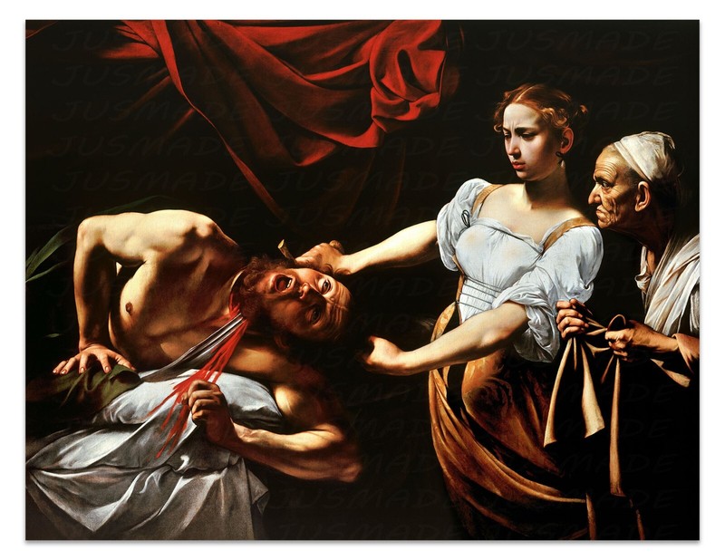 Judith Beheading Holofernes - Caravaggio 1599 Dark Baroque Masterpiece Art Print