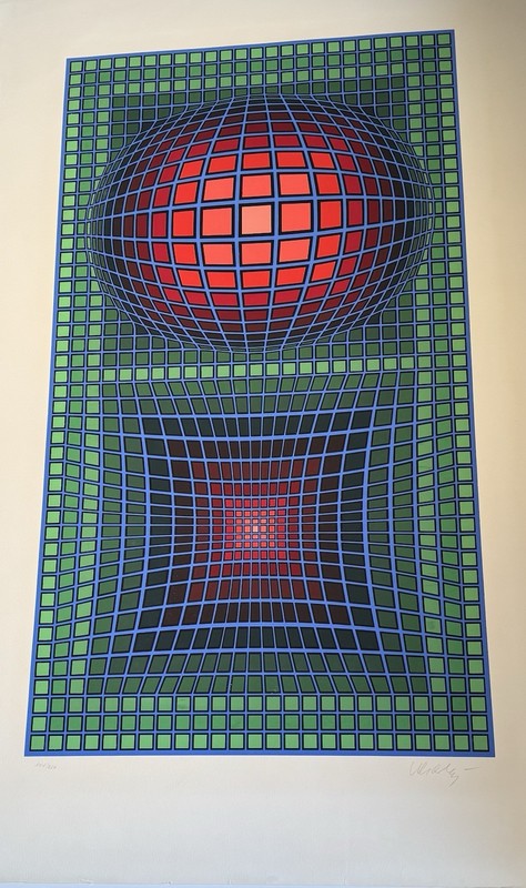 Victor Vasarely ‘Composition’ Signed & Numbered OpArt MCM gallery