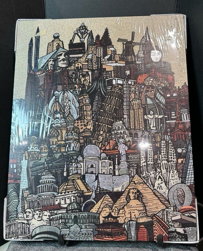 Global Famous Skylines "Worlds Collide" art print by Clean {aesthetic)