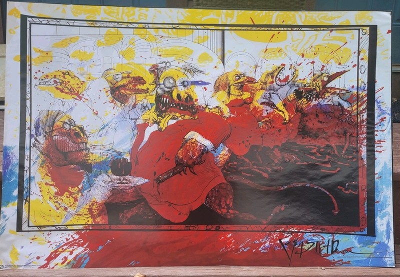 Ralph Steadman Rare Lizard Lounge Color Poster Fear And Loathing In Las Vagas