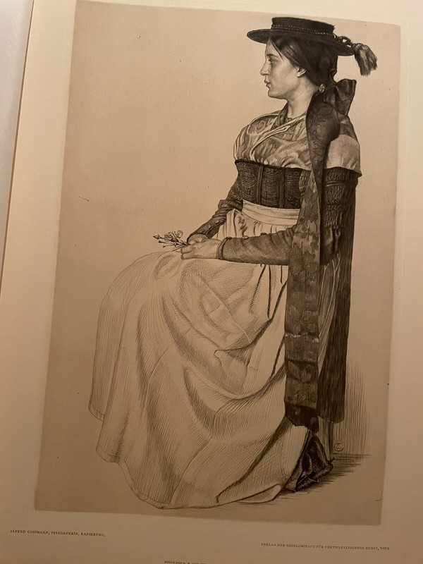 ALFRED COSSMANN (Austrian, 1870-1951), "Lady with Carnation", 1905, drypoint, gallery