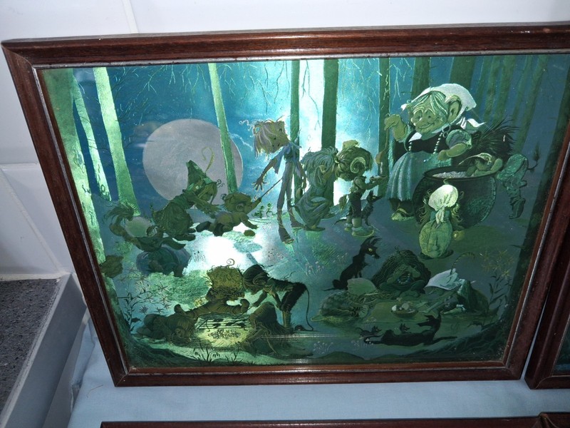 4 x Fairies-Princess Dufex Foil Art Prints Vintage- Framed -10.5" x 8.75" gallery