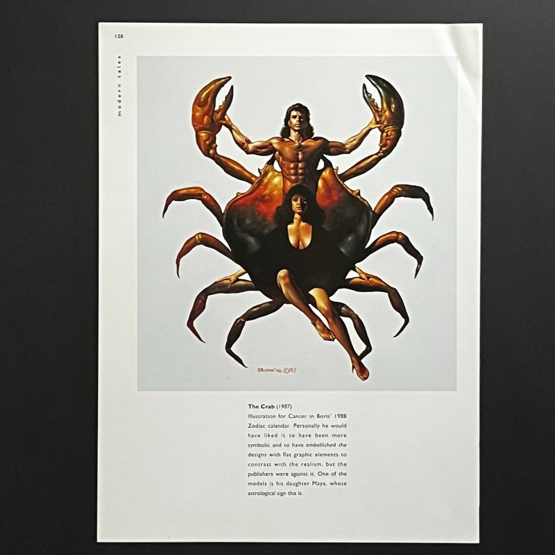 Boris Vallejo 1987 Fantasy Art Print THE CRAB Zodiac Cancer Book Plate