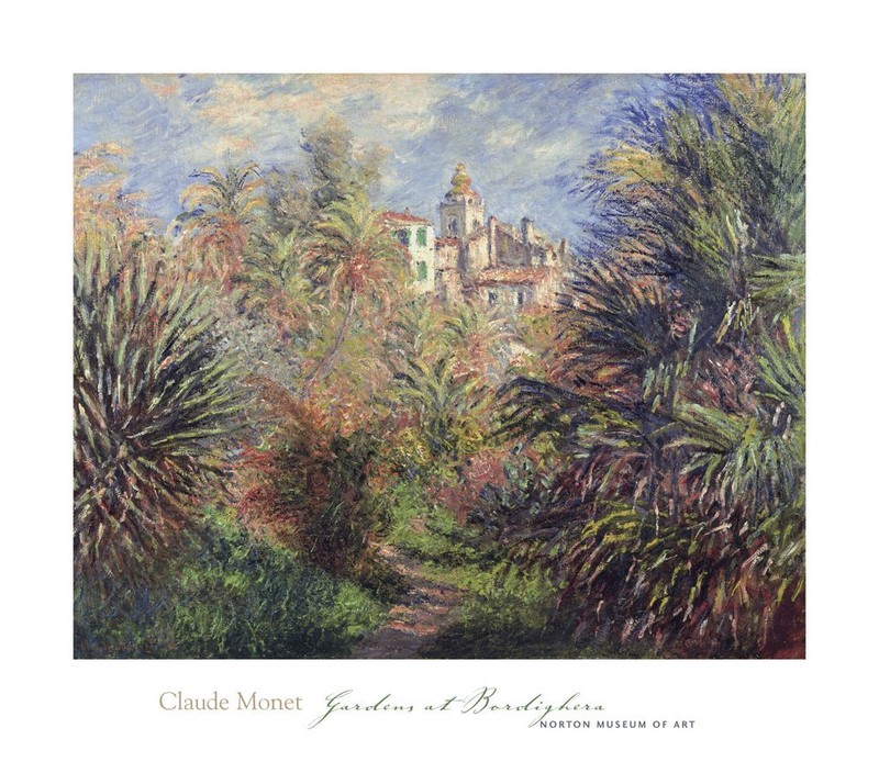 Gardens at Bordighera, 1884 by Claude Monet Art Print Landscape Poster 26×30
