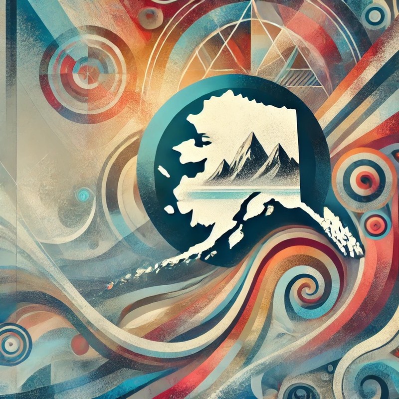 #080 Alaska Abstract 10”x10” Gallery Wrapped Canvas. Ready To Hang. ￼￼