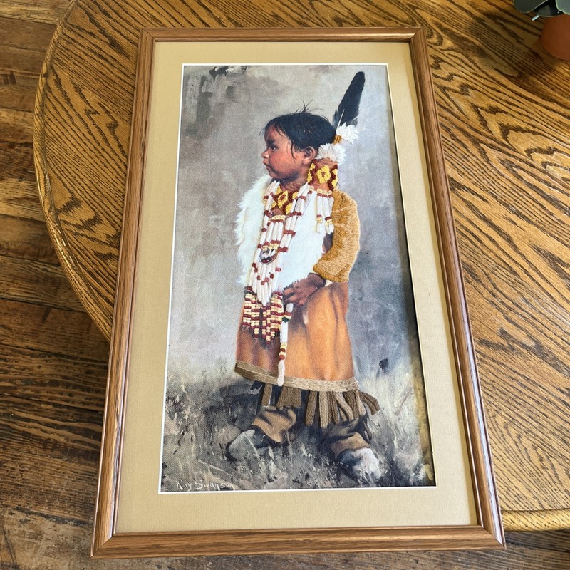 Ray Swanson Native American Little Sioux Girl Art Print Cowboy Artist of America