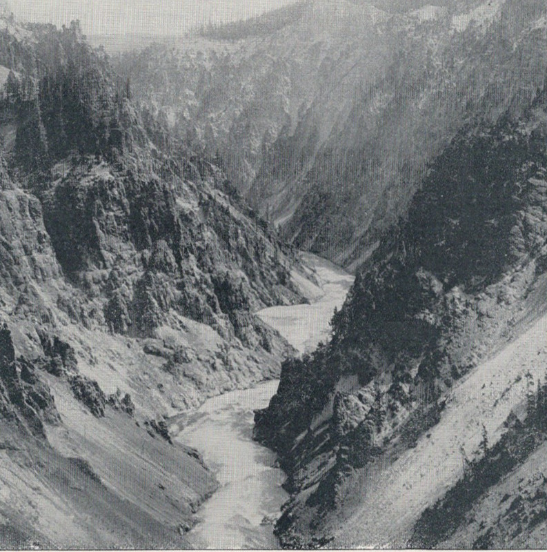 Grand Canyon Of The Yellowstone Wyoming Dramatic River Gorge 1892 Antique Print