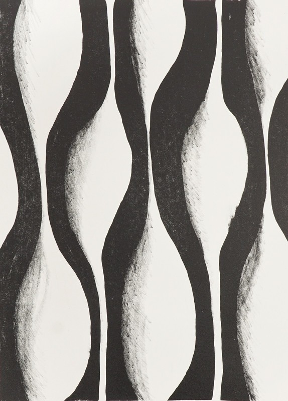 Abstract Lithograph on Paper Black and White Print Mid Century Vintage Geometric gallery