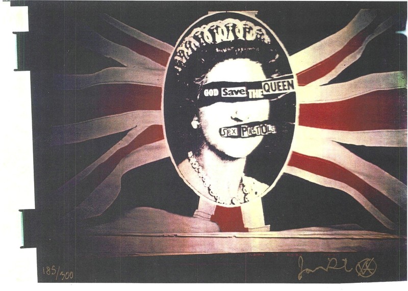 JAMIE REID Signed Sex Pistols Print - God Save The Queen - Ltd Ed #185/300 gallery