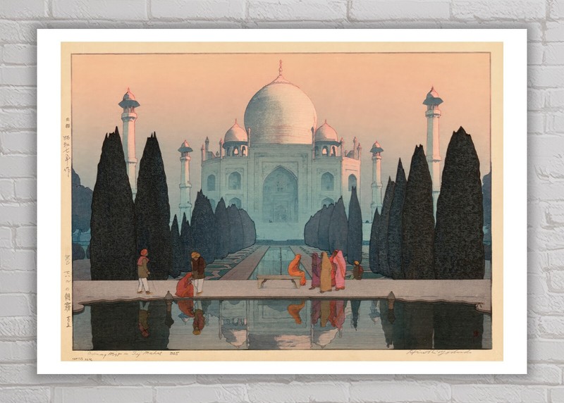 Hiroshi Morning Mist Taj Mahal India fine art giclee print gallery wall Art