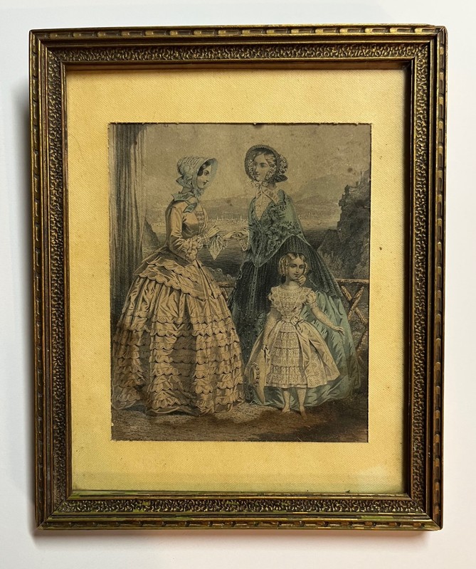 ANTIQUE ADELE-ANAIS TOUDOUZE FRAMED FASHION PLATE, C. 1860