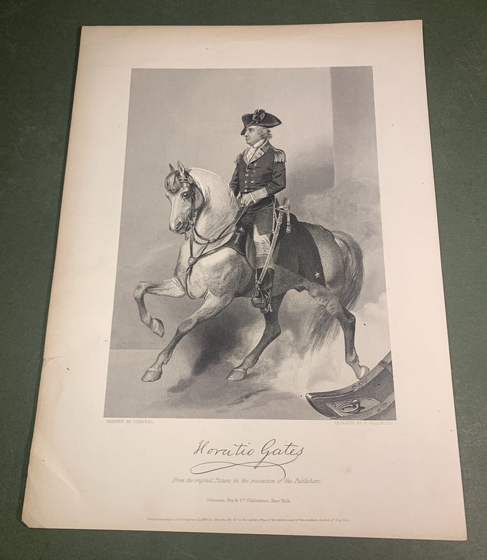 Revolutionary War General Horatio Gates Antique Original 1850’s Engraving