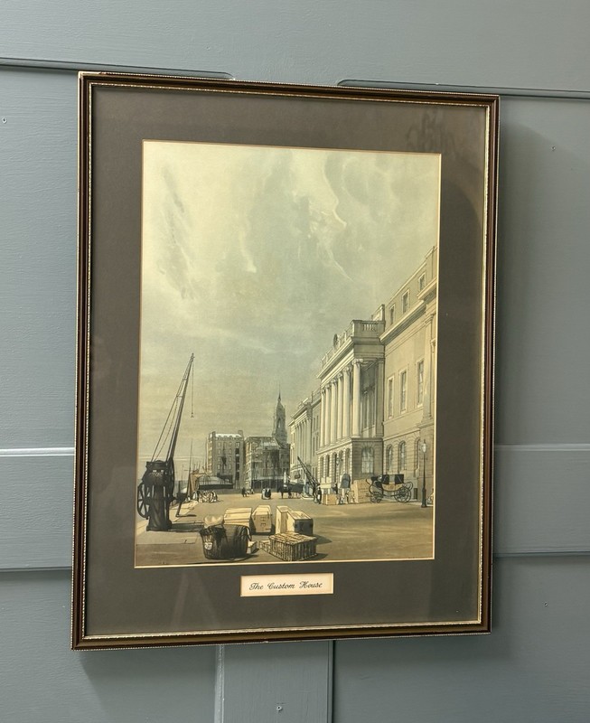 Vintage Lithograph Print Titled The Custom House By Thomas Shotter Boys
