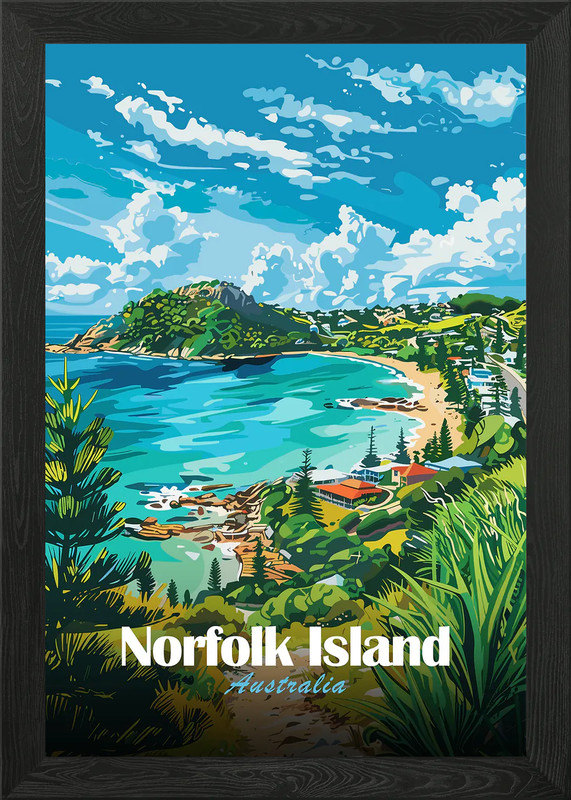 Norfolk Island, Australia Framed Wall Art Poster Canvas Print Picture