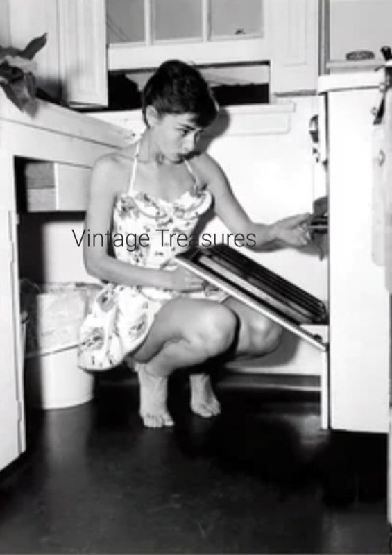 Audrey Hepburn in the Kitchen Photo Print Poster