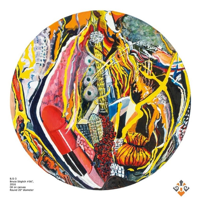 Bruce Stiglich no#56 Round 20" diameter, oil on canvas, 2016
