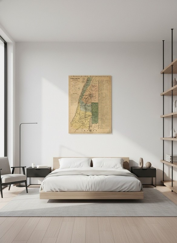 Vintage Maps - Journeys of Jesus - Art Print on Paper or Canvas gallery