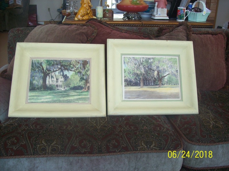Plantation House Vintage Framed Print’s Set Of 2 With the House & Moss Hanging