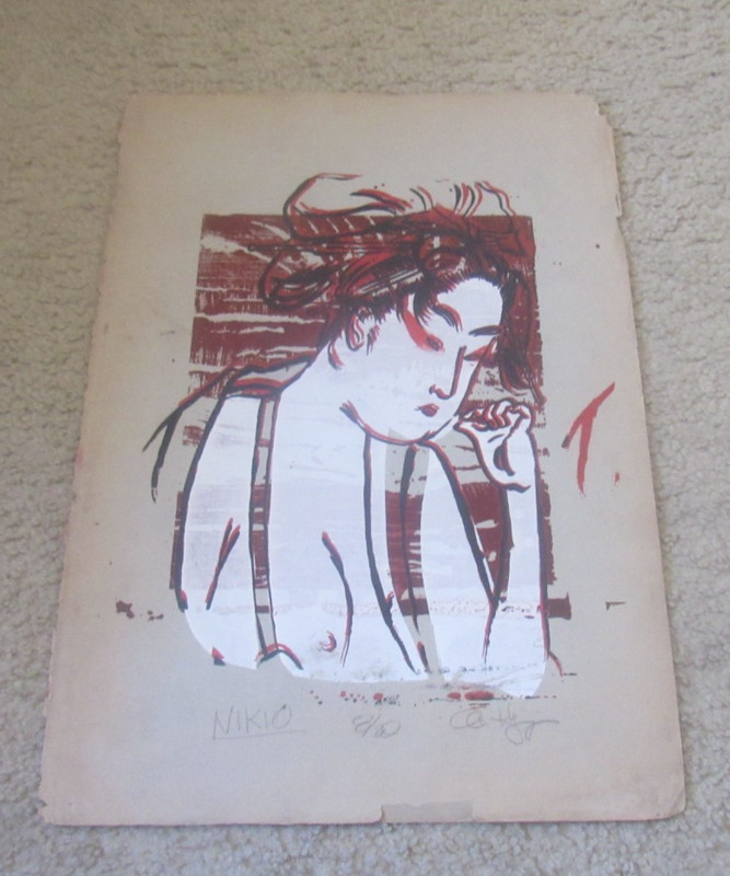 Pop Style Screenprint on Paper NIKIO Signed (Oriental) ; 12″ x 17″