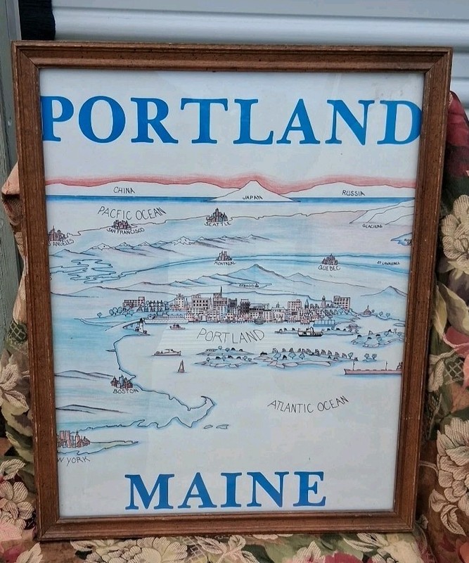 Portland Maine Print Framed 22″ X 17″