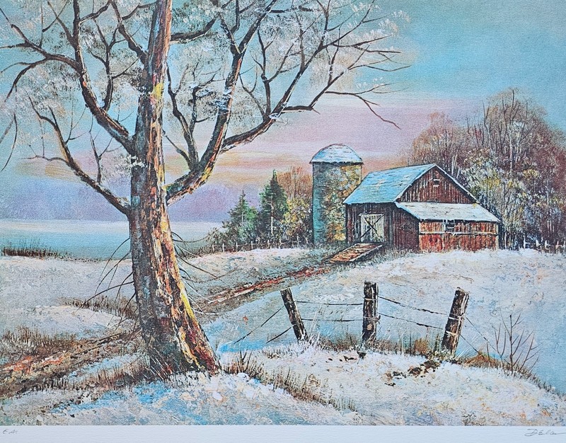 Delani Barnyard Vintage barn farmhouse farm art HAND SIGNED ltd. edition print