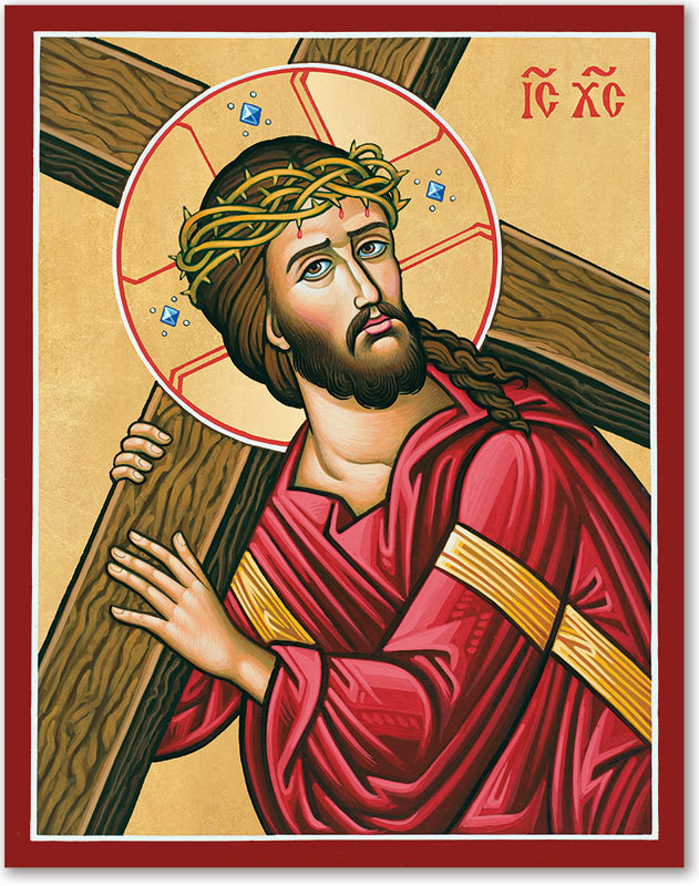 JESUS CARRYING THE CROSS ICON  8 x 10" ULTRA PREMIUM SATIN Print ready to frame