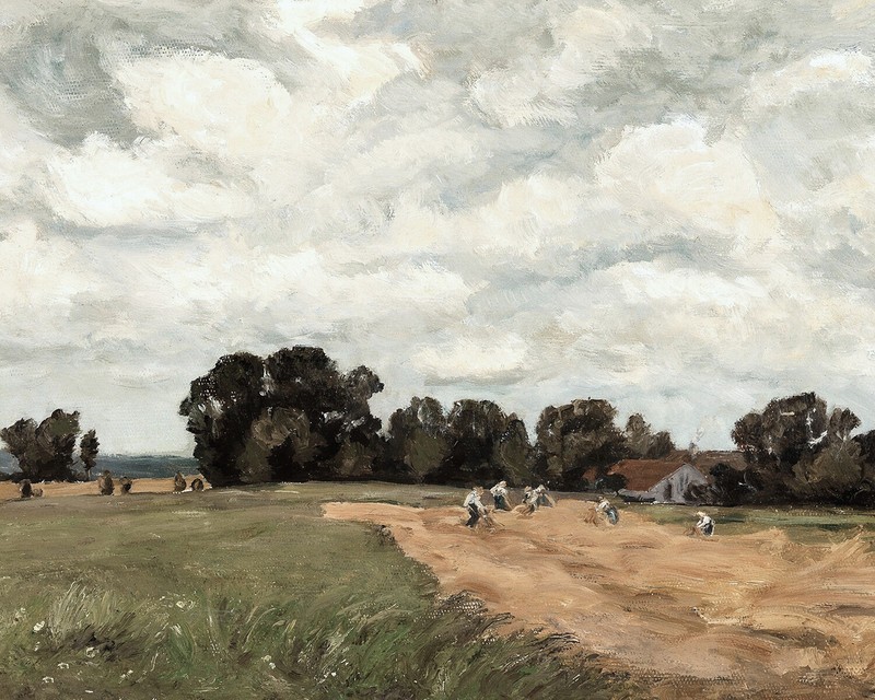 1800s Farm Landscape Painting Reproduction Giclee Print on Fine Art Paper