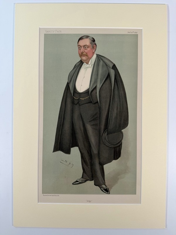 Original 1898 Vanity Fair Spy Print ‘Algy’ Leslie Ward Victorian Caricature