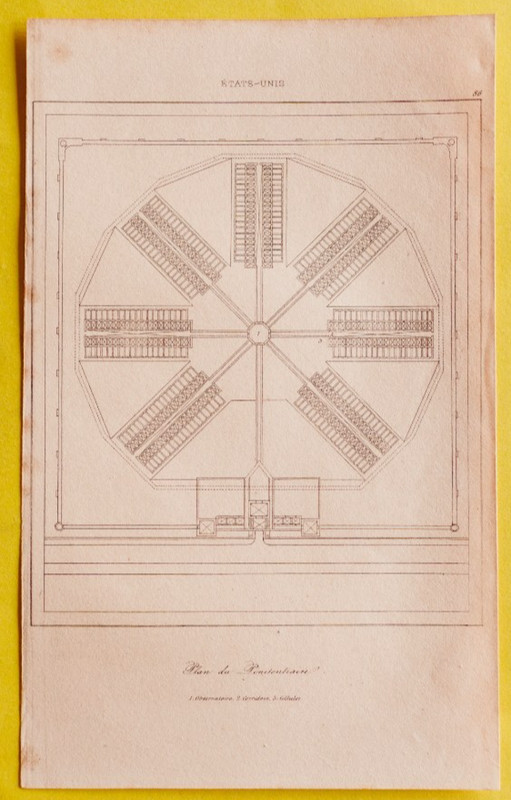 1837 print PLAN OF PHILADELPHIA (EASTERN STATE) PENITENTIARY, #86