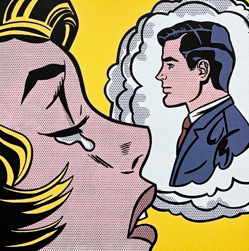ROY LICHTENSTEIN - Thinking of him - signed, numbered edition 56/150, 35x50 cm gallery