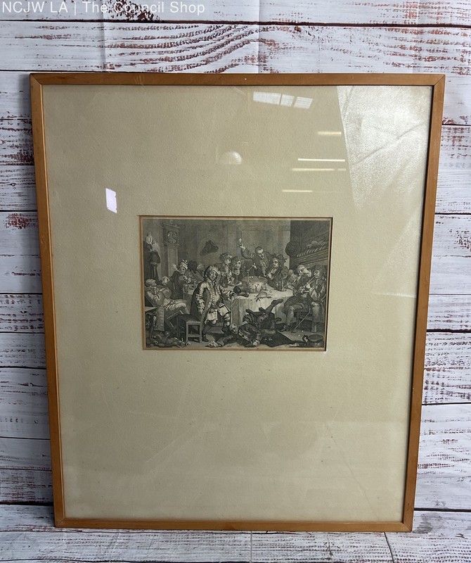 A Midnight Modern Conversation by William Hogarth Framed Print