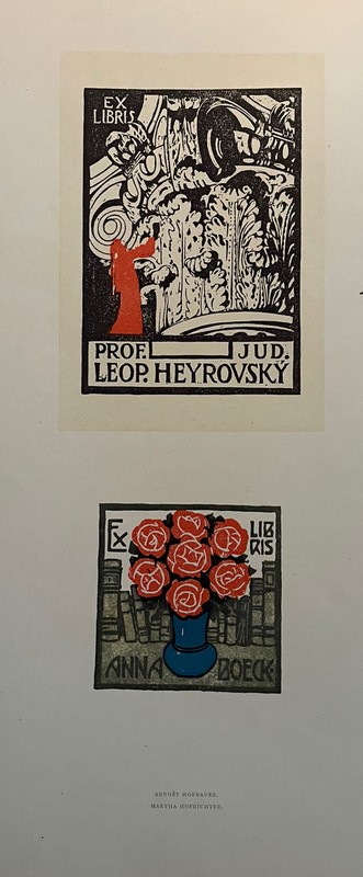 martha Hofrichter orlik School Czech art deco ex Libris lithograph