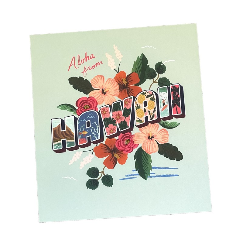 RIFLE PAPER CO. Art Print – Greetings From Around World | HAWAII – 12″ x 11″