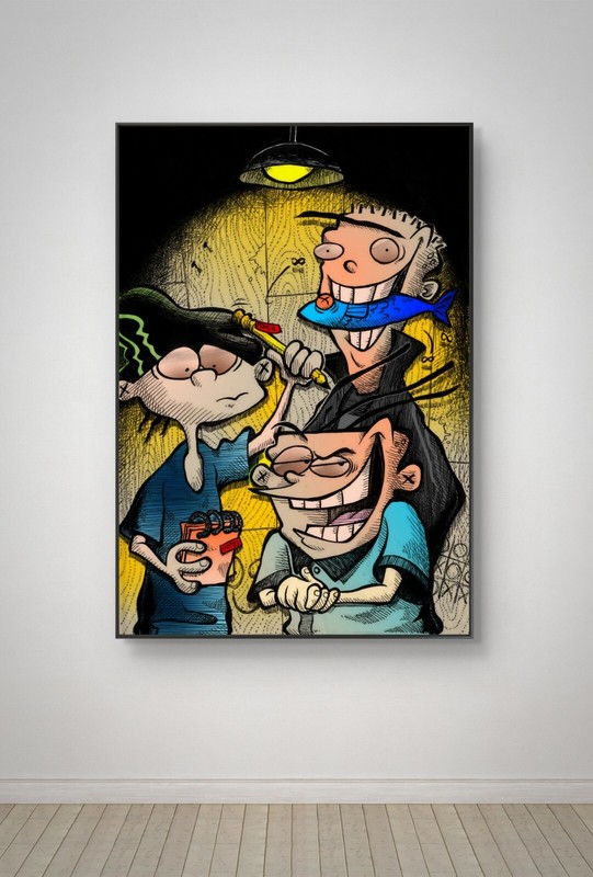 Ed, Edd Cartoon Canvas Poster Wall Art Home Decor Portrait Gallery Gift Room Art