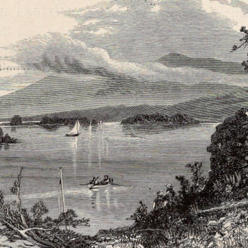 Lake George From Tea Island Adirondack Scenic View New York 1872