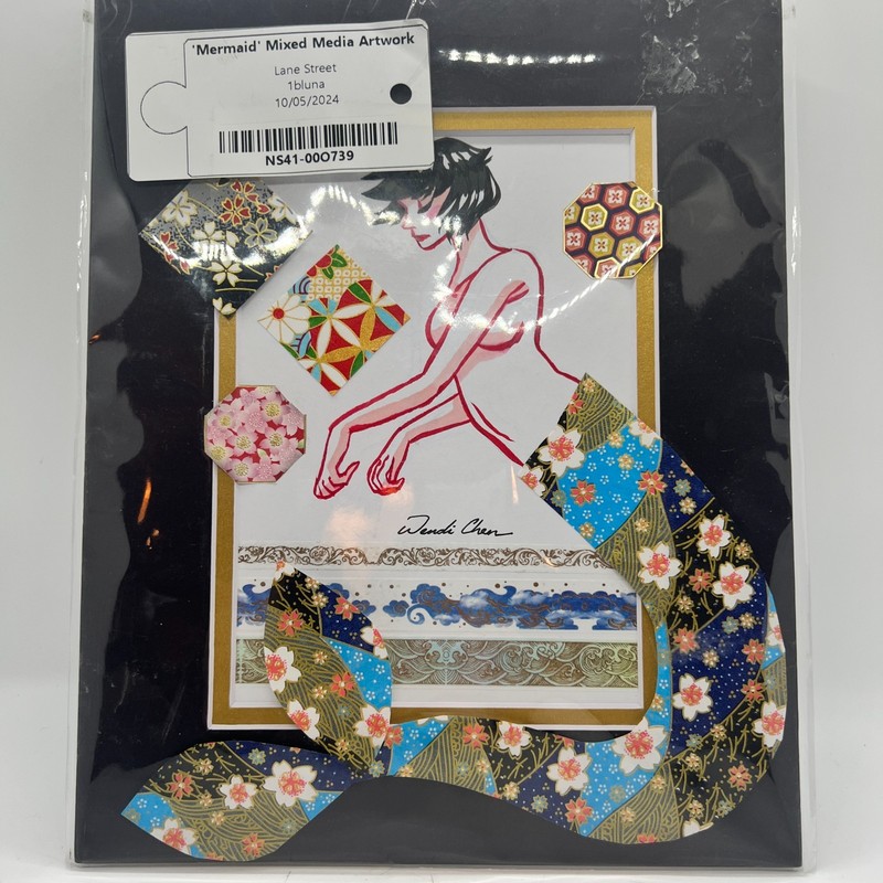 asian art mermaid Mixed Media seattle artist Wendi Chen 8×10 collage print