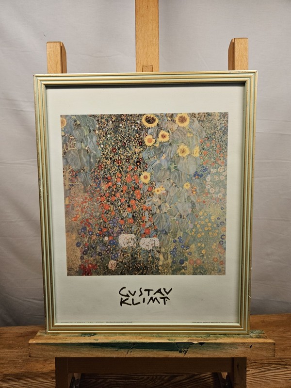 G. KLIMT GARDEN WITH SUNFLOWERS GIARDINO DI CAMPAGNA CON GIRASOLI COUNTRY PRINT