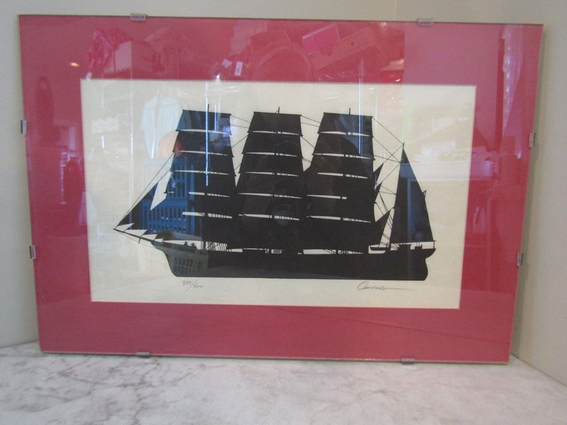 VTG / Antique Clipper Ship Mounted Signed & Numbered