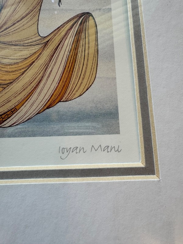 Ioyan Mani / Maxine Noel framed lithograph 'Sun Catcher' 13.5x11", matted gallery