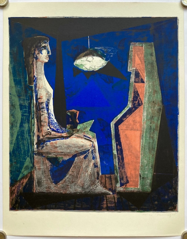 Original Vintage Graphic MAX TRUNINGER – DIALOGUE OF TWO – SIGNED – ART – 1980s