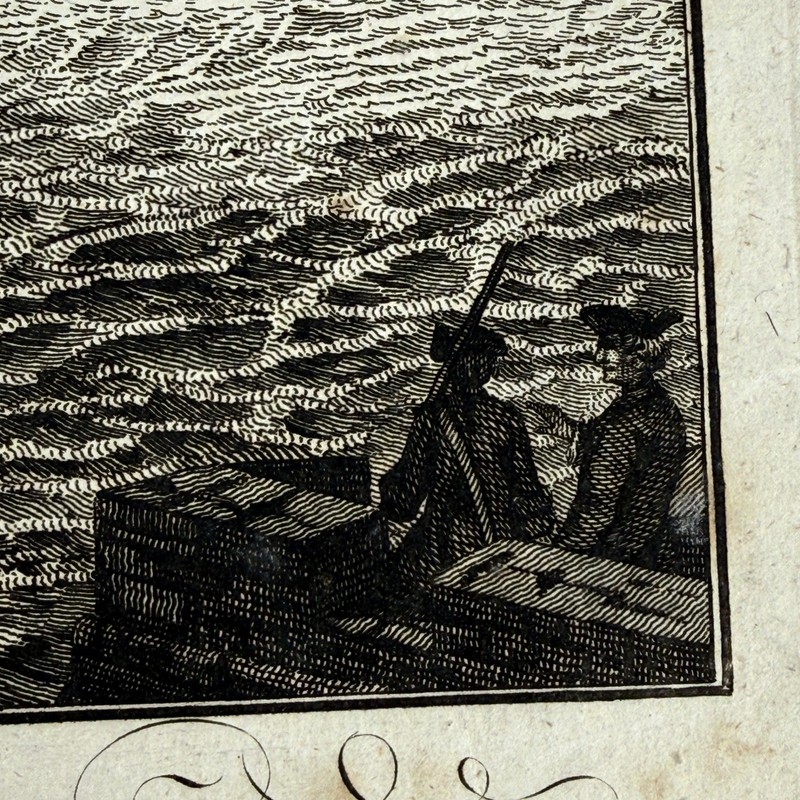 Antique c1790 St Hilary Jersey Copperplate Engraving Laid Paper Maritime View gallery