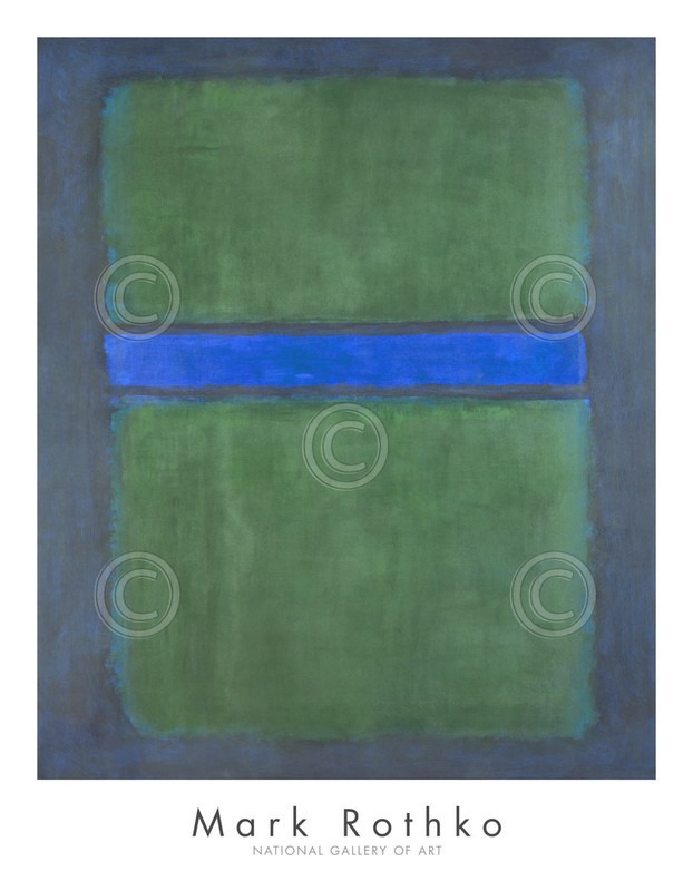 Untitled, 1957 by Mark Rothko Art Print Blue Green Abstract Poster 36×28