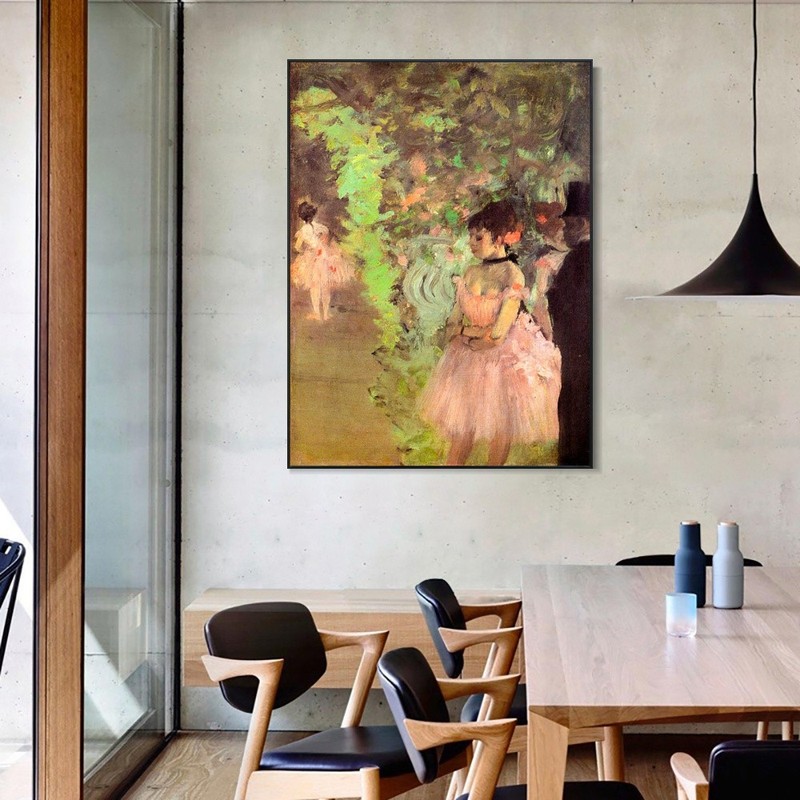Framed Canvas Giclee Print Art Dancers Backstage, 1872 by Edgar Degas Home Decor gallery