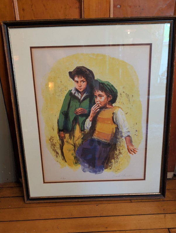 Sandu Liberman, Two Boys Lithograph, signed in pencil 187/200 Limited Edition gallery